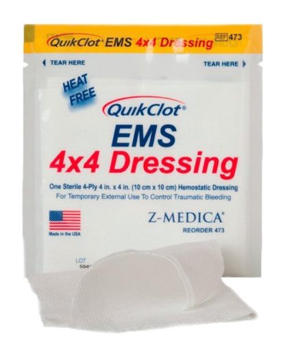 QuikClot 4x4 EMS dressing 3 kpl/pss