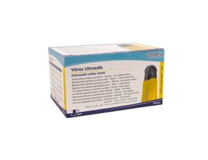 Turvalansetti Vitrex Ultrasafe 26G x 1,8mm kelt. 100 kpl