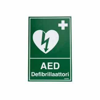 Defibrillaattorikyltti, 2-puoleinen A4