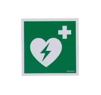 Opastetarra, aed defibrillaattori 10 x 10cm ja 15 x 15cm