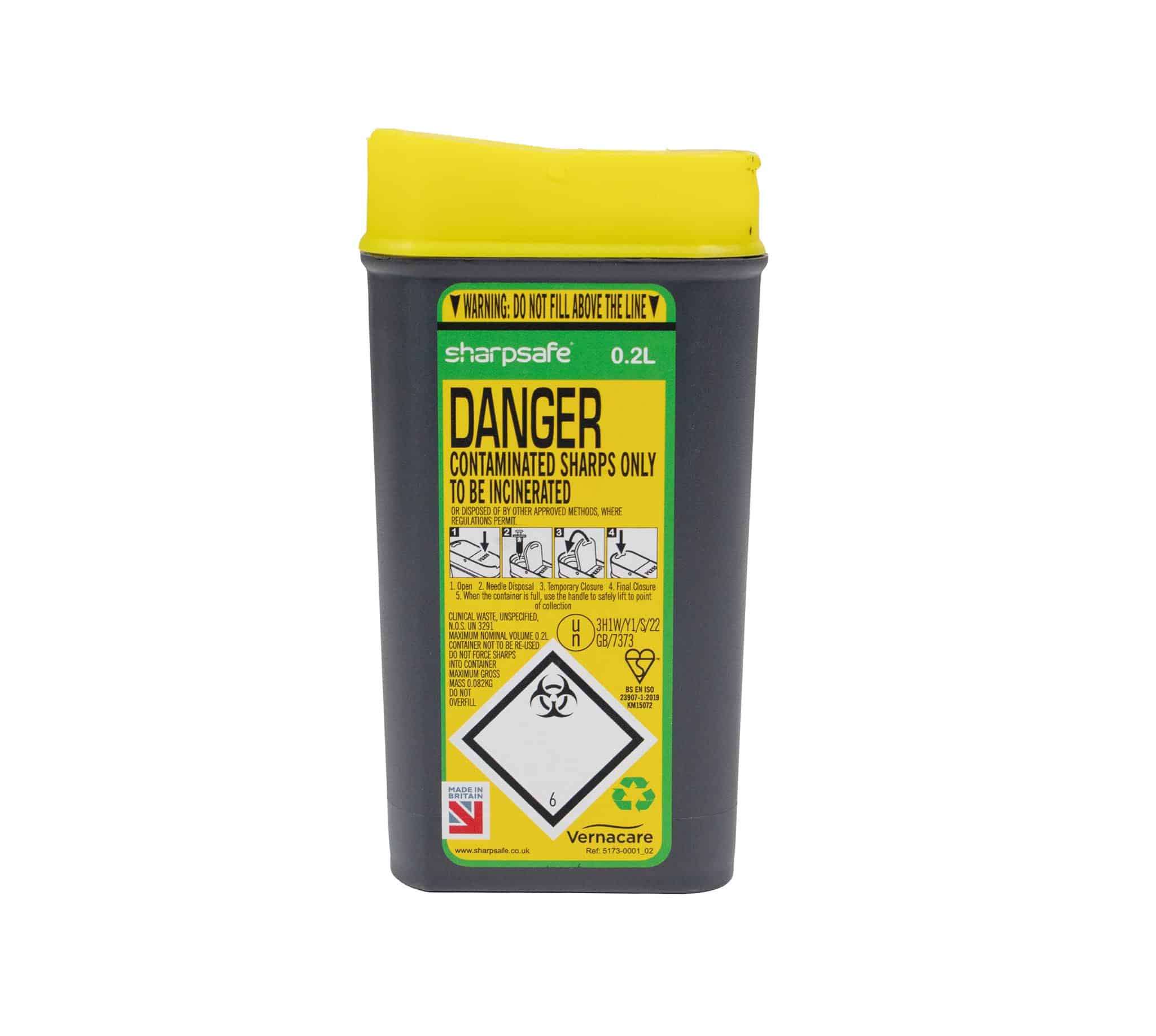 Sharpsafe riskijäteastia 0,2 l